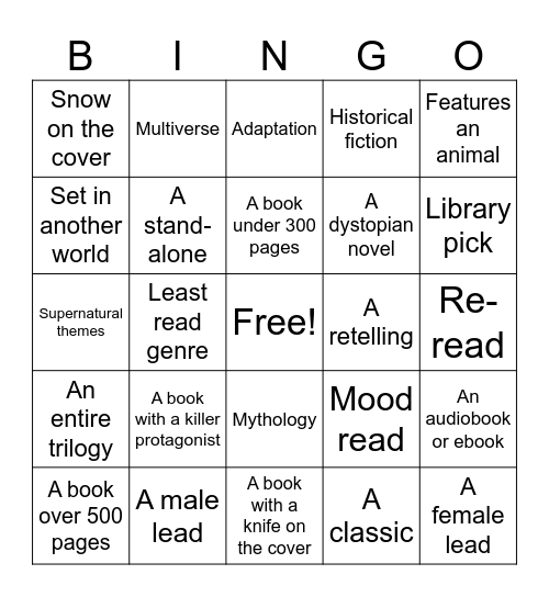 November 2024 Bingo Card