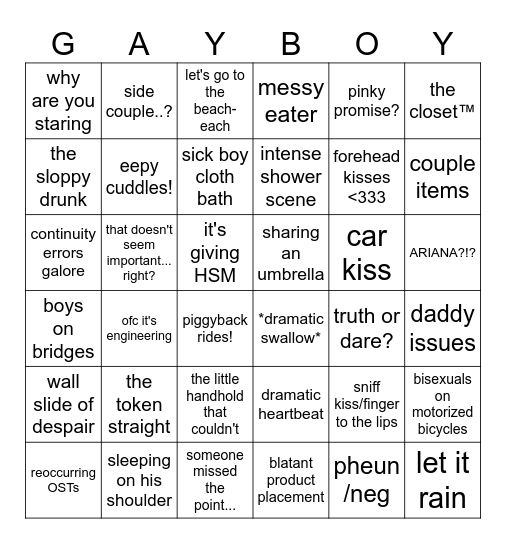 BL Bingo Card
