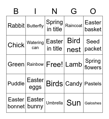 Spring/Easter Bingo Card