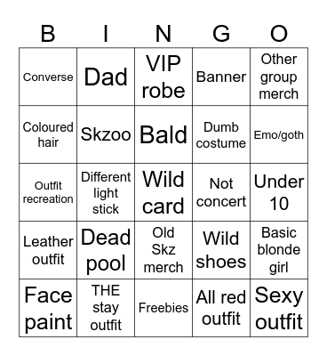 Stray Kids Bingo Card