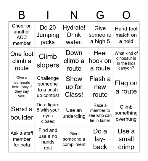 ACC Bingo Card