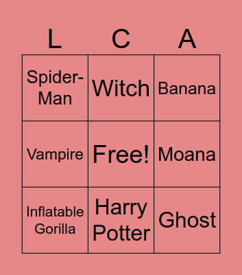 Costume Day BINGO 2024 Bingo Card