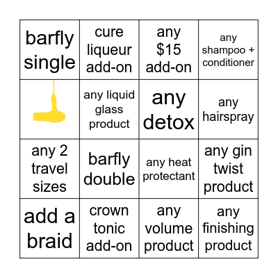 Buttercup Bingo Card