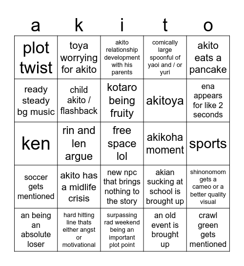 akito5 bingo Card