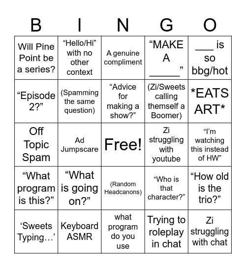 Yippie! Bingo Card