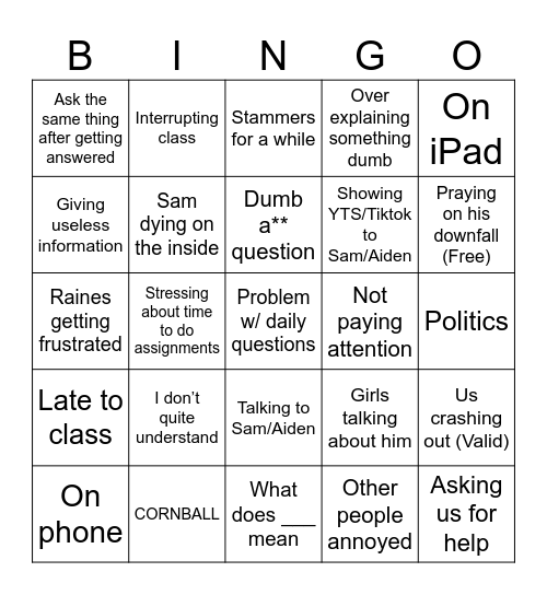 28967587645167578465147585465 Bingo Card