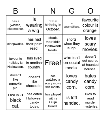 Find a guest who... Bingo Card