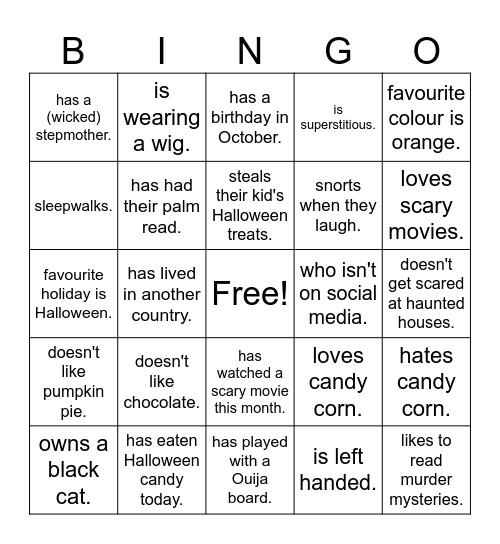 Find a guest who... Bingo Card