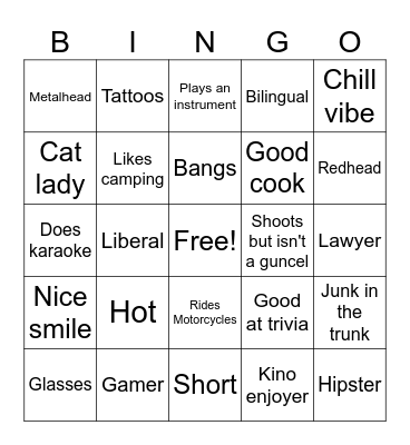 Are you Skeet's type Bingo Card