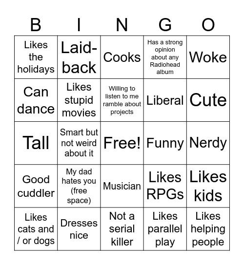 Pizza's Type Bingo Card