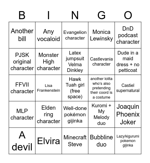 WILD RUMPUS Bingo Card