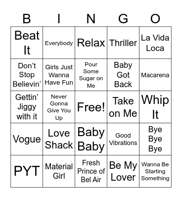 Musical Bingo! Bingo Card
