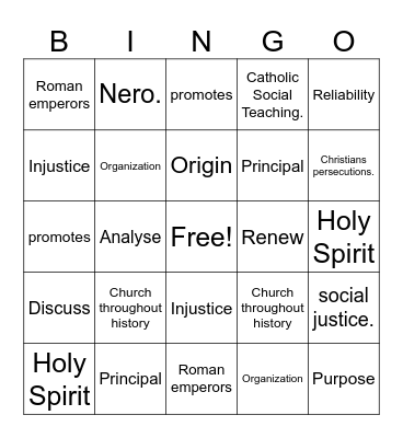 Yr 10 Source Analysis revision Bingo Card