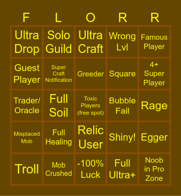Florr.io BINGO!! Bingo Card