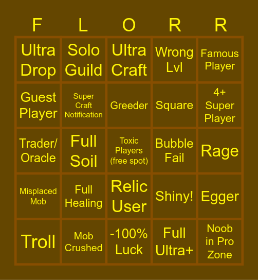 Florr.io BINGO!! Bingo Card