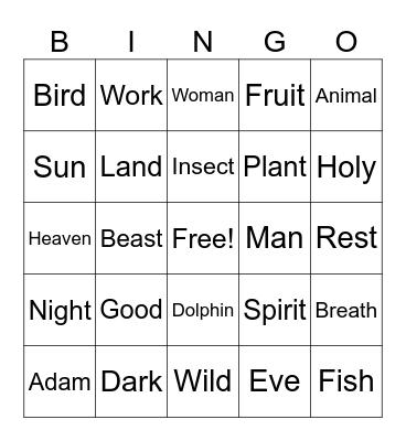 CREATION BINGO! Bingo Card