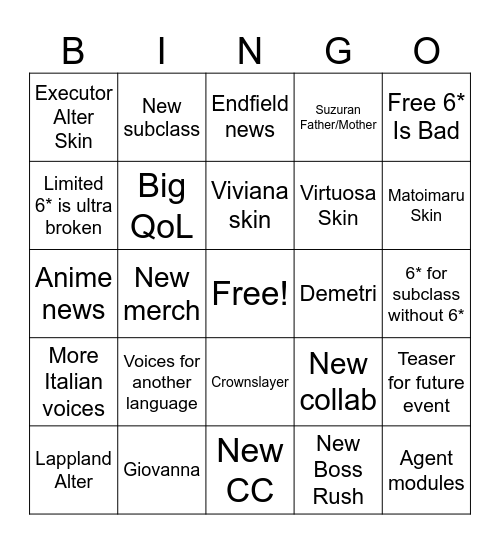 AK 5.5 Anniv Bingo Card