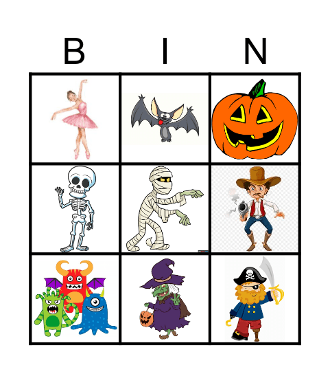 halloween kids Bingo Card