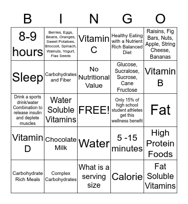 Life of an Athlete Bingo Card