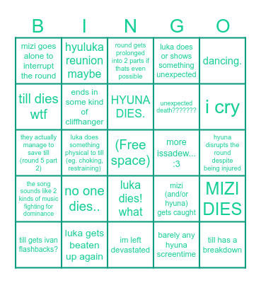 ROUND 7 Bingo Card