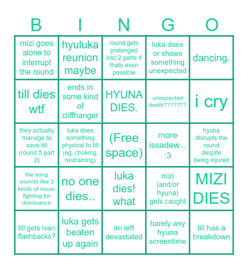 ROUND 7 Bingo Card