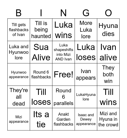 ALIEN STAGE ROUND 7 Bingo Card