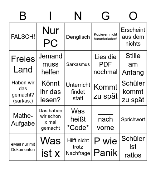 Herr Krug Bingo Card