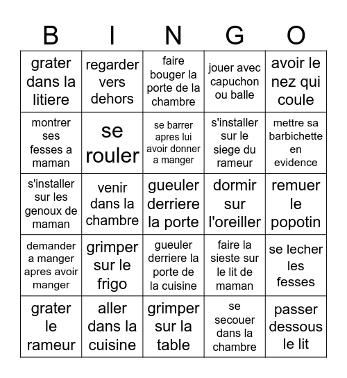 Poséidon Bingo Card