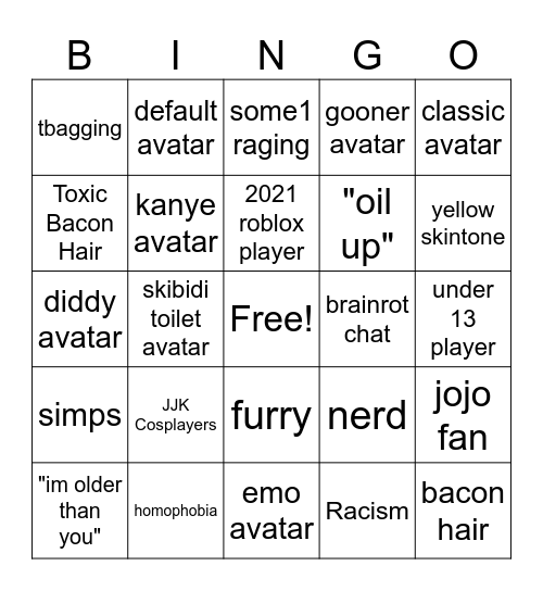 IA Bingo Card