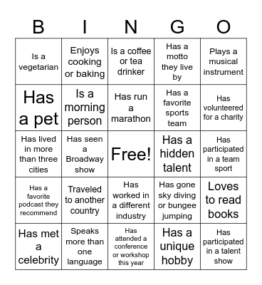 Molina Team Bingo Card