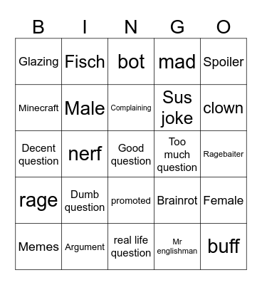 Discord Block tales Bingo Card