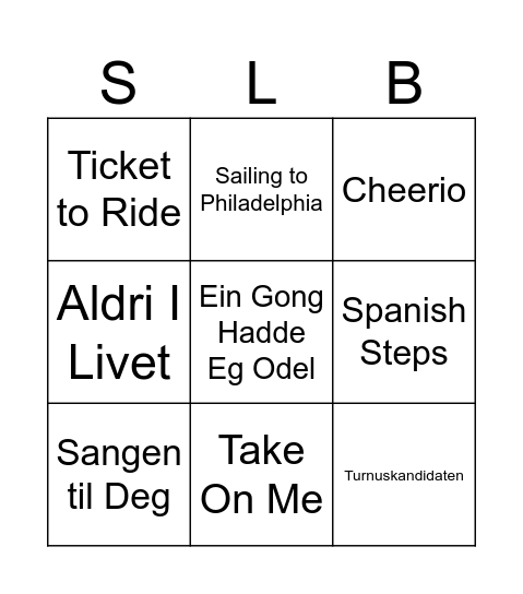 SLB Bingo Card