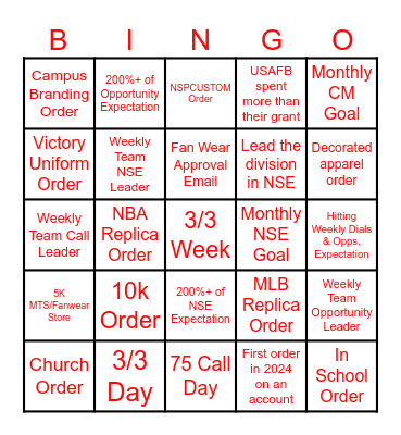 November - RR Bingo Card