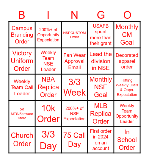 November - RR Bingo Card