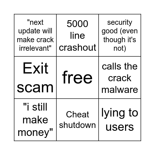Hexed after crack bingo Card