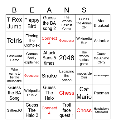 Handholders Bingo Battle Bingo Card
