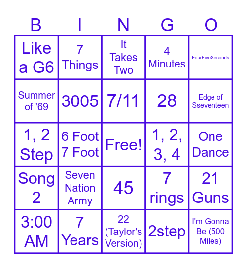 Count Me In! Fun with Numbers Bingo Card