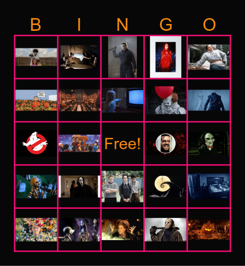 Halloween Movie Bingo Card