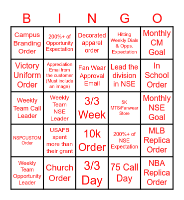 November - RR Bingo Card