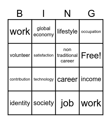 World of Work Bingo Card
