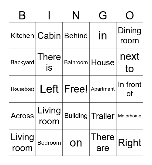 Do you live in a house or apartment Bingo Card