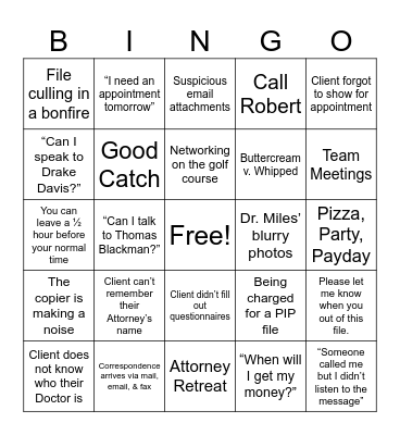 Drake, Hileman & Davis Bingo Card