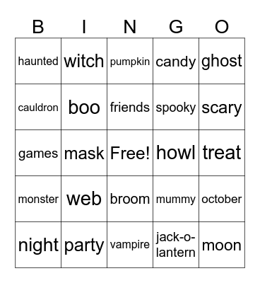 EGLE Halloween Bingo Card