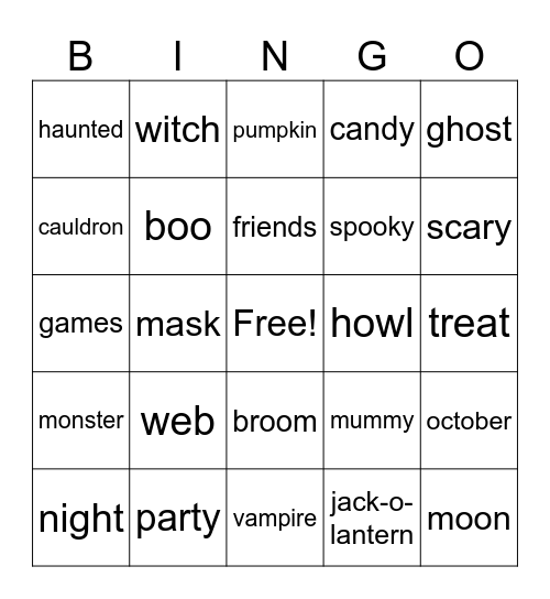 EGLE Halloween Bingo Card