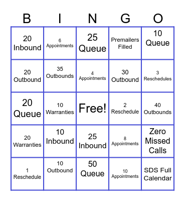 CUSTOMER CARE Bingo Card
