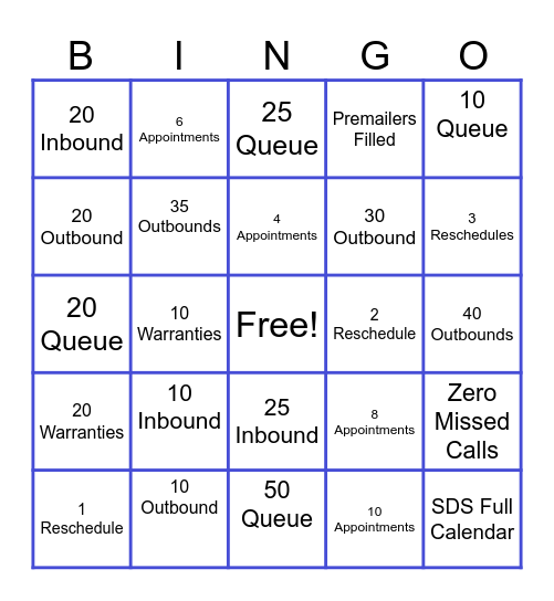 CUSTOMER CARE Bingo Card