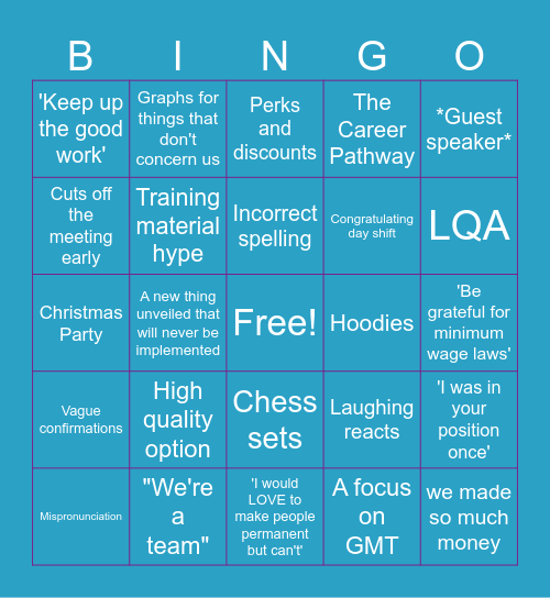 TOWN HALL BINGO Card