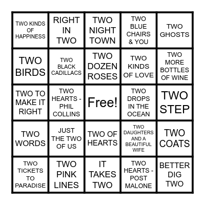 TWO Bingo Card