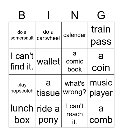 B22 Bingo Card