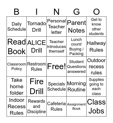 What Is Happening In Fourth Grade? Bingo Card